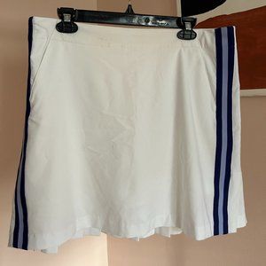 NWT Lady Hagen Golf Skort Size 12 white with purple side stripe back pleats